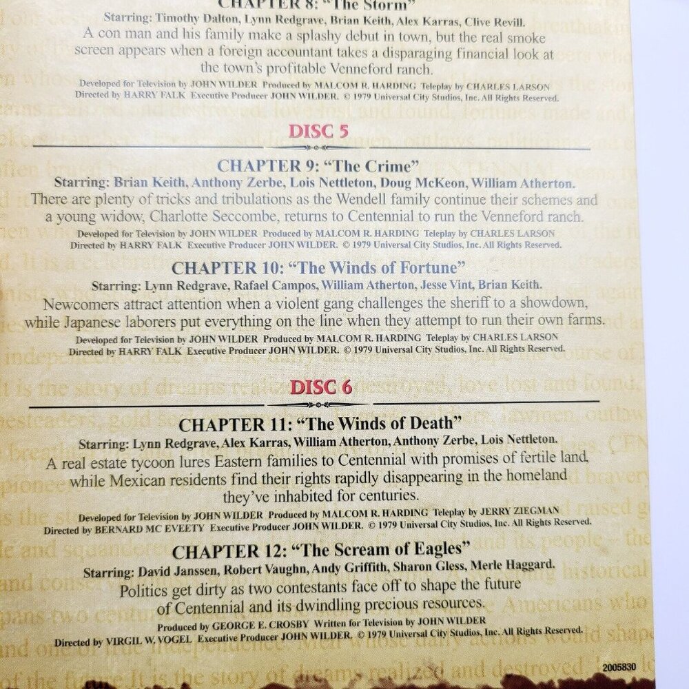 James A. Michener's Centennial: The Complete Series DVD 6-Disc Set Box Set - Picture 3 of 5